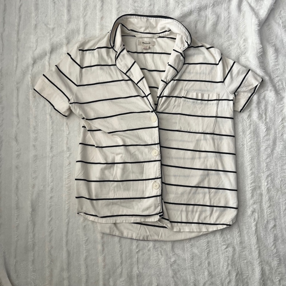 Madewell Black and White Lounge top
